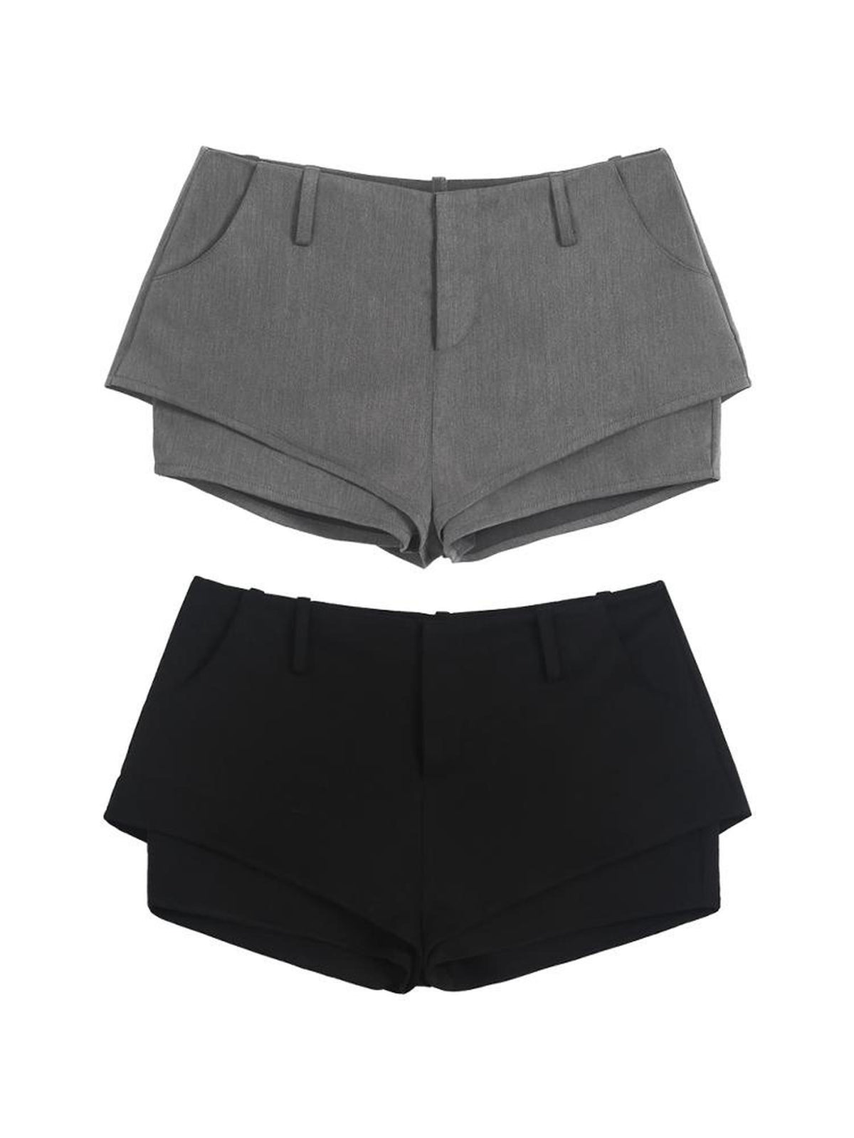 ANYQUESTION Black Grey Double Layer 3d Suit Women&