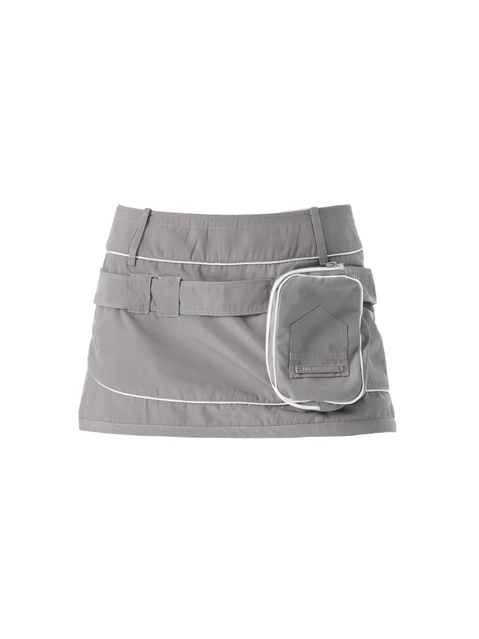 ANYQUESTION_Black_Grey_Structured_Pocket_Utility_Low_Waist_Women&
