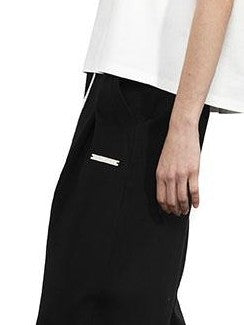 ANYQUESTION Black Letter Logo Print Street Straight Cut Women&