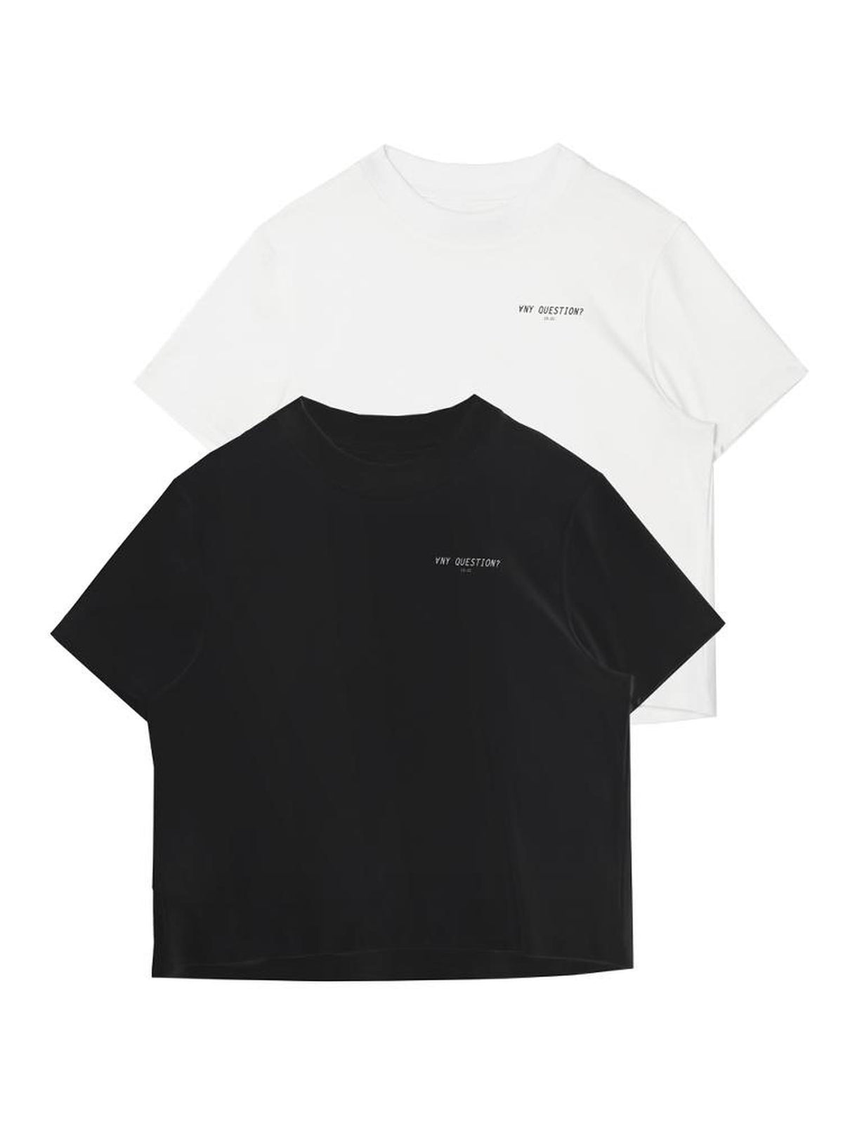 ANYQUESTION Black Letter Logo Print Street Straight Cut Women&