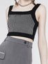 ANYQUESTION_Black_Striped_Jacquard_Square_Neck_Women&