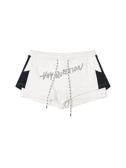 ANYQUESTION_Black_White_Gray_Graffiti_Print_Colorblock_Double_Layer_Women&
