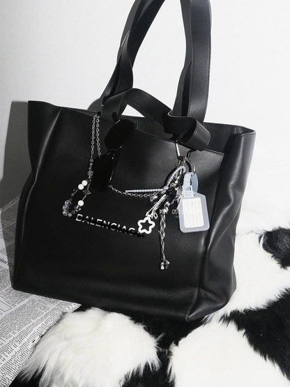 ANYQUESTION Black White Gray Original Pant Clip Bag Charm Women&