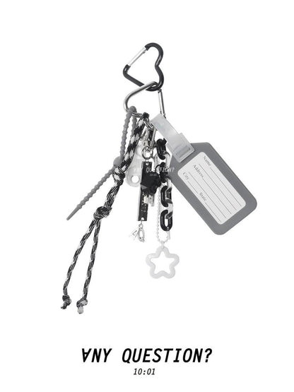 ANYQUESTION Black White Gray Original Pant Clip Bag Charm Women&