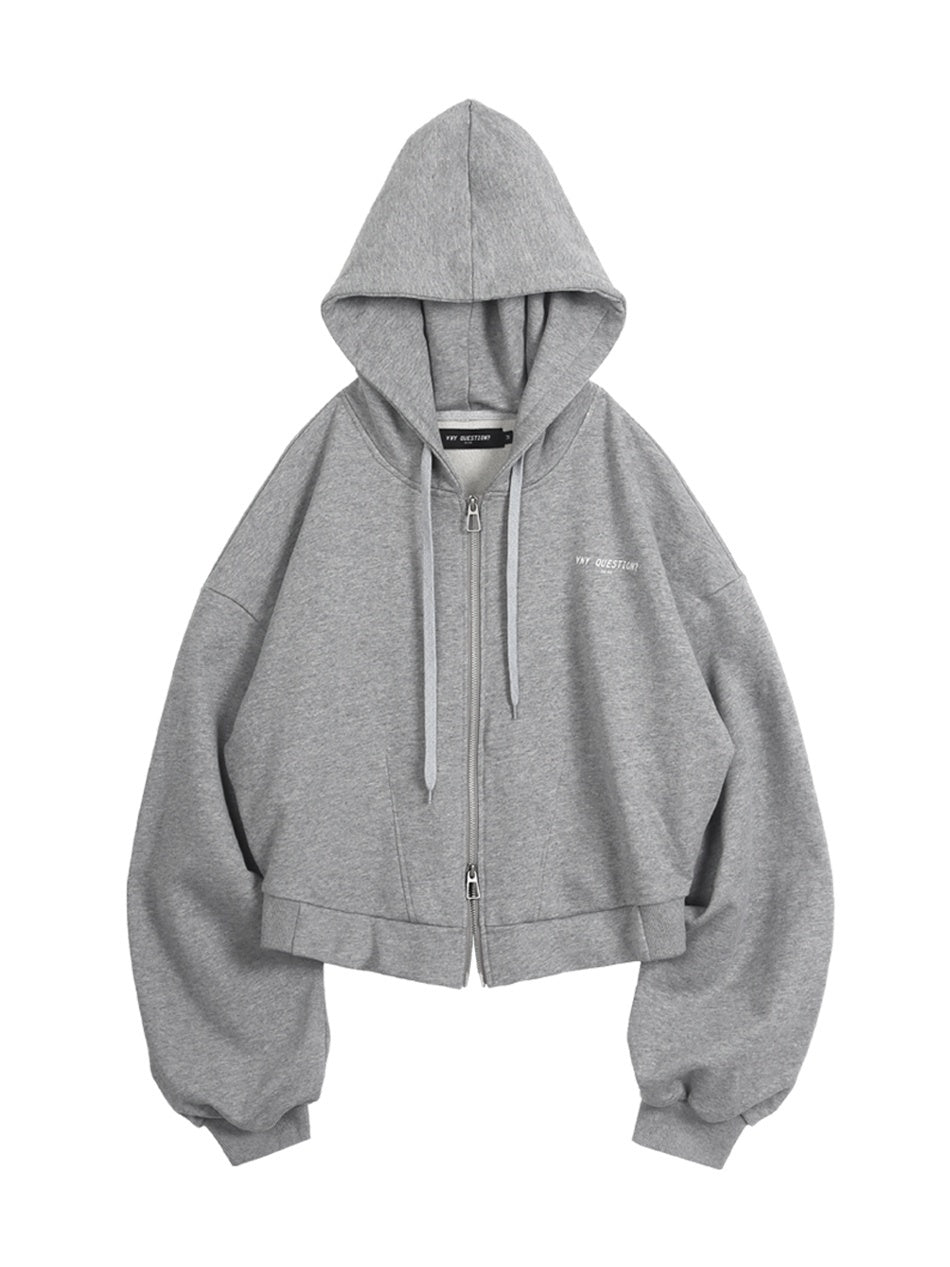 ANYQUESTION_Black_White_Gray_Solid_Hooded_Zip_Loose_Fit_Street_Women&