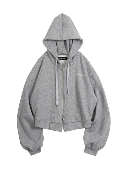 ANYQUESTION_Black_White_Gray_Solid_Hooded_Zip_Loose_Fit_Street_Women&