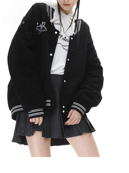 ANYQUESTION Black White Two Tone Galaxy Embroidery Women&