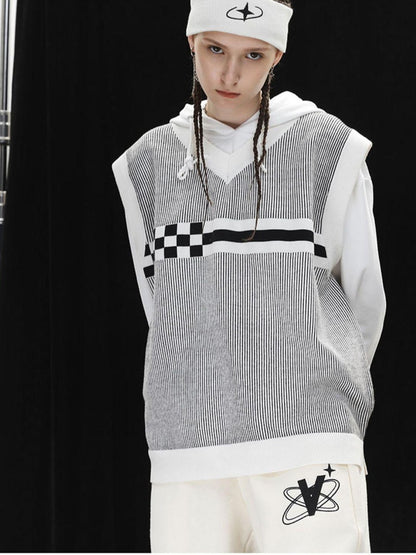 ANYQUESTION Black White Two Tone Galaxy Embroidery Women&