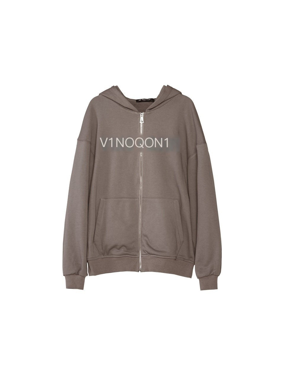 ANYQUESTION_Brown_White_Two_Tone_Textured_3d_Letter_Embroidery_Women&
