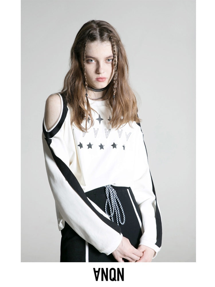ANYQUESTION_Contrast_Print_Ribbon_Off_Shoulder_Women&