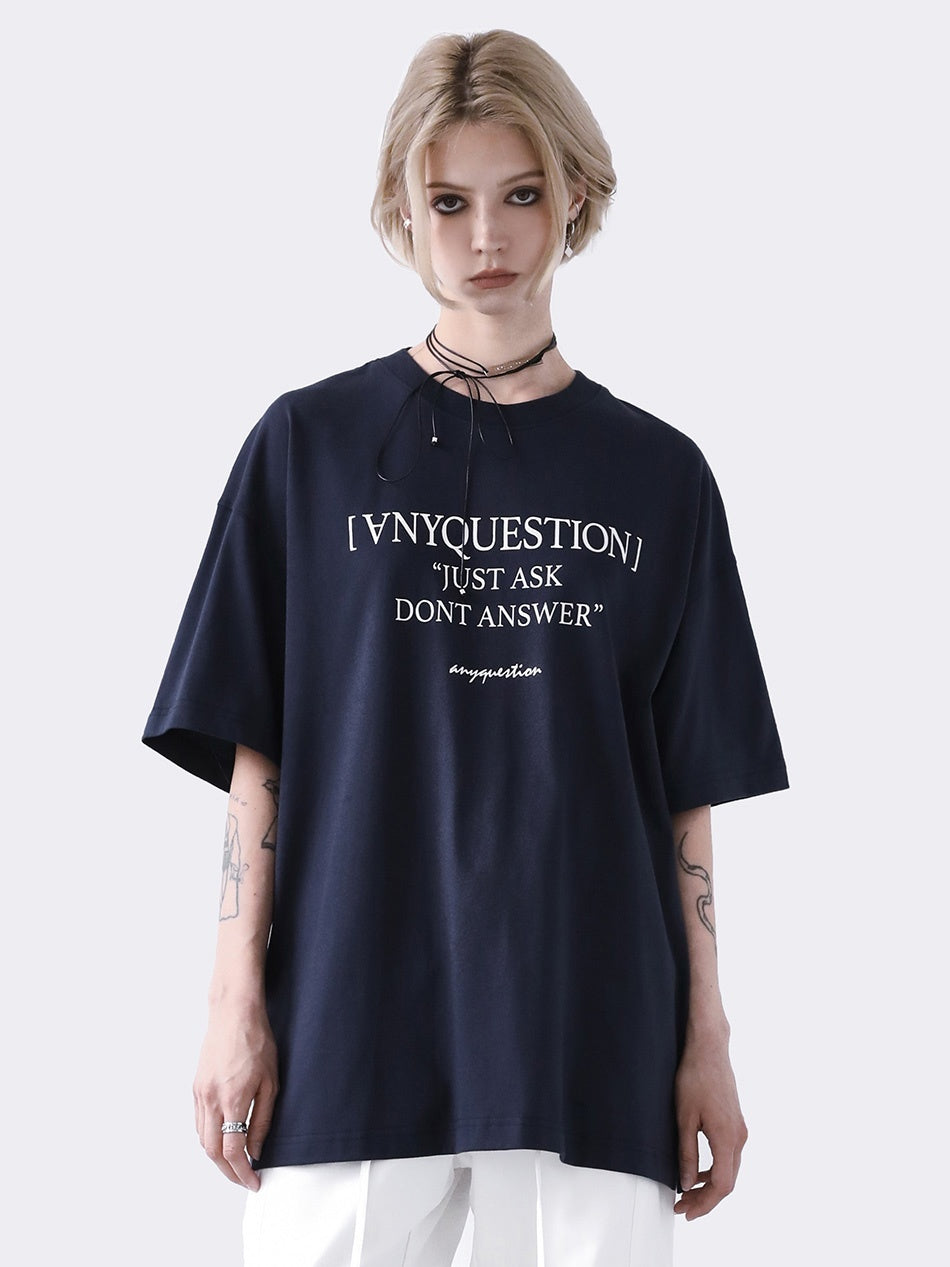 ANYQUESTION_Deep_Blue_Letter_Print_Drop_Shoulder_Crewneck_Women&