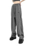 ANYQUESTION Deep Heather Gray Frayed Edge Patchwork Relaxed Fit Women&
