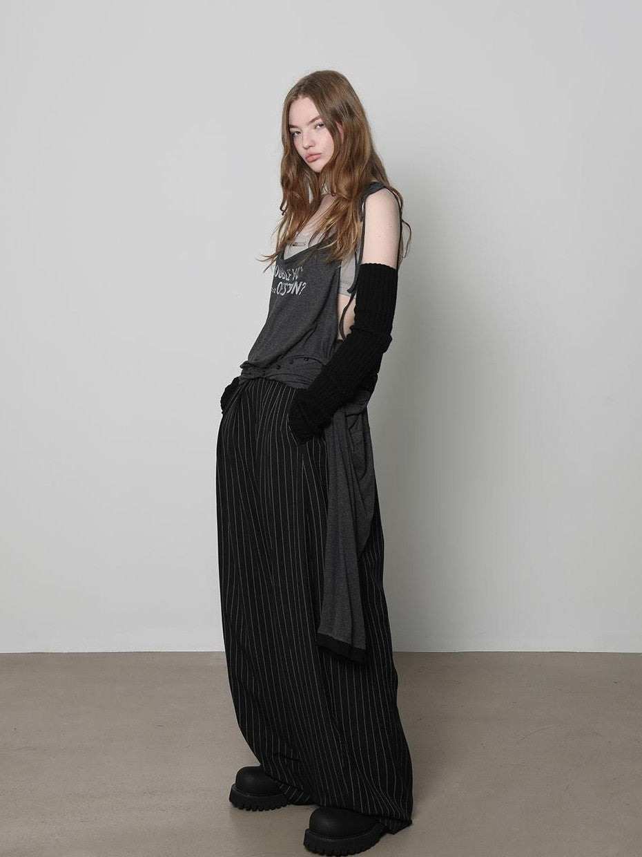 ANYQUESTION Distressed Letter Print Loose Fit Women&