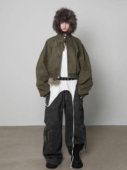 ANYQUESTION Distressed Letter Print Loose Fit Women&