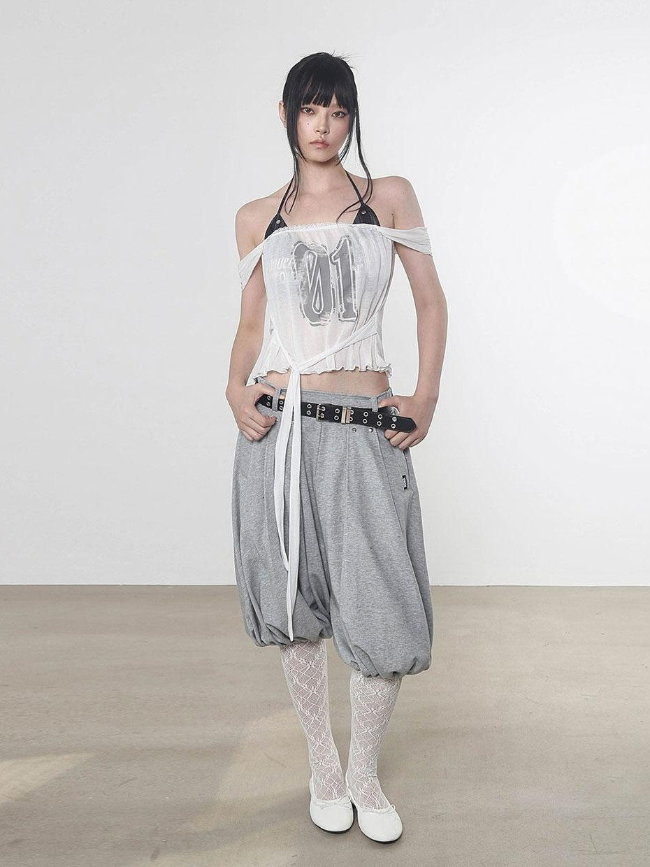 ANYQUESTION Four Color Printed Studded Halter Women&