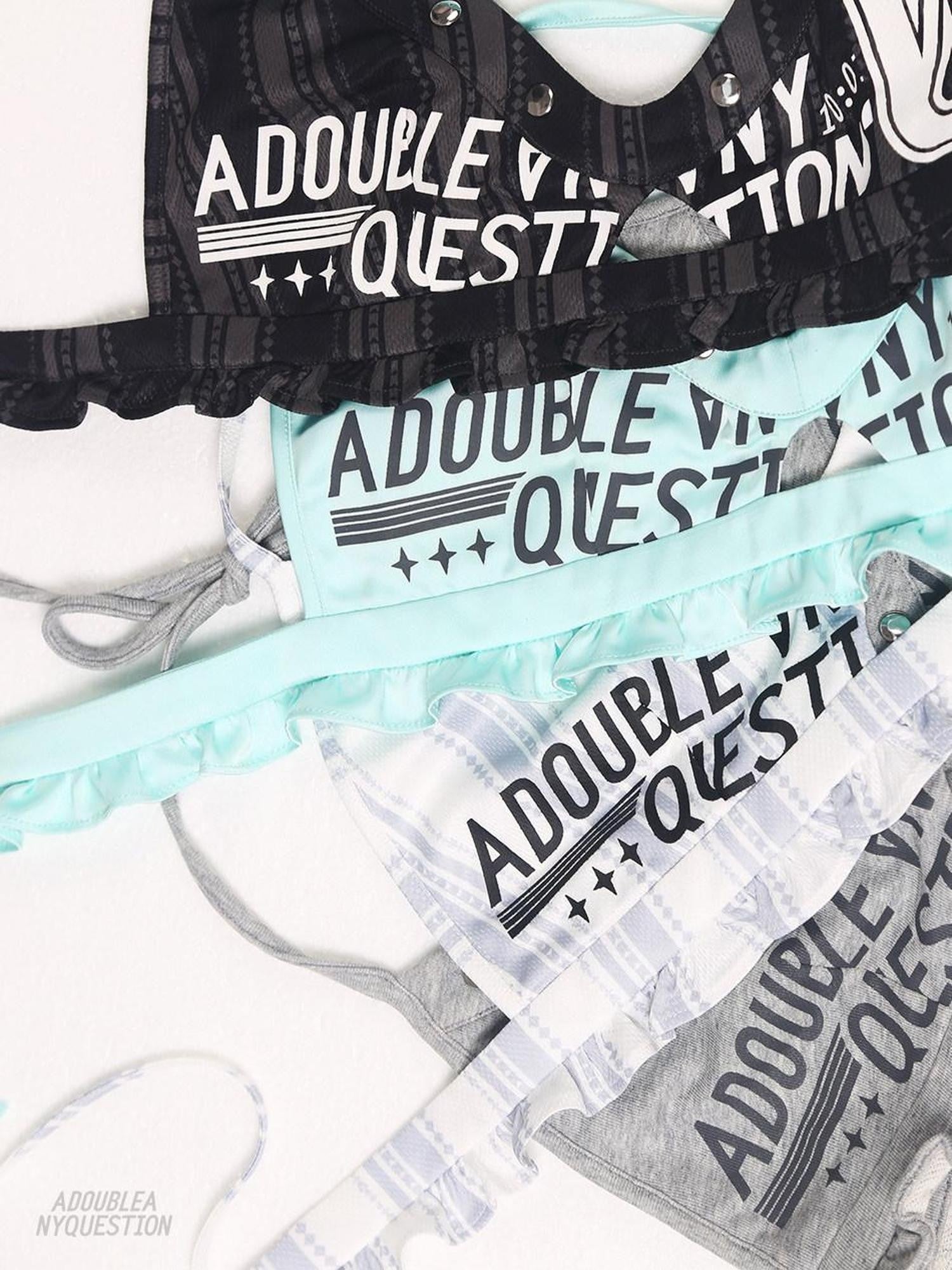 ANYQUESTION Four Color Printed Studded Halter Women&