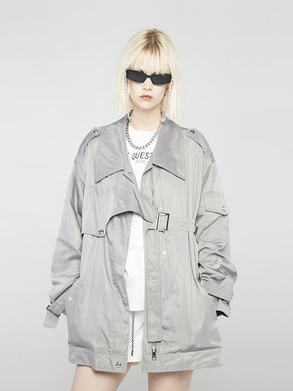 ANYQUESTION_Gray_Deconstructed_Utility_Patchwork_Midlength_Street_Women&