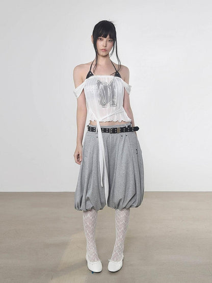 Gray Tulip Elastic Waist Women&