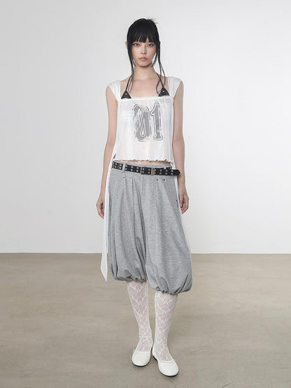 Gray Tulip Elastic Waist Women&