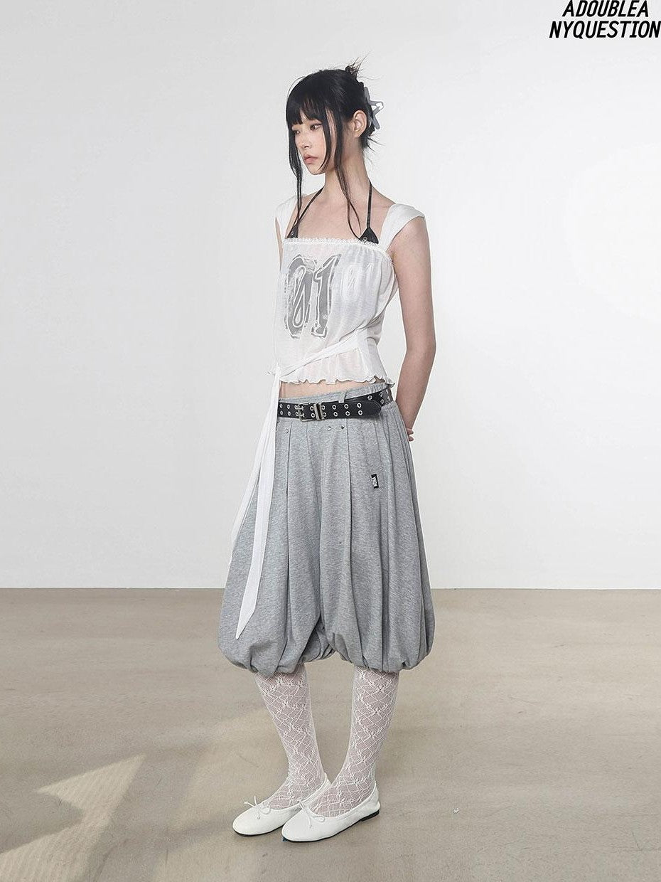 Gray Tulip Elastic Waist Women&