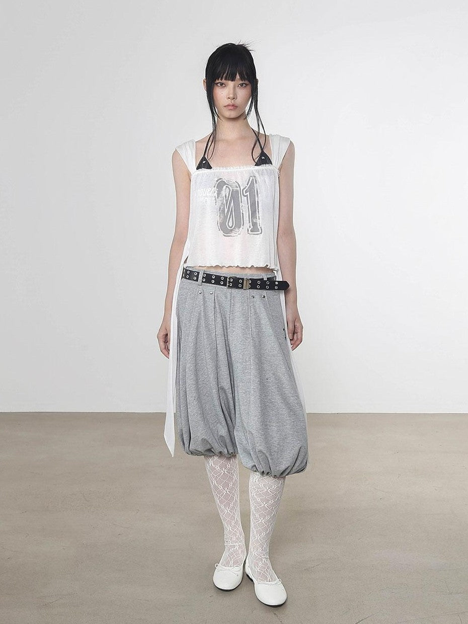 Gray Tulip Elastic Waist Women&