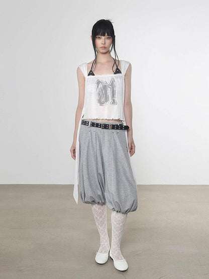 Gray Tulip Elastic Waist Women&