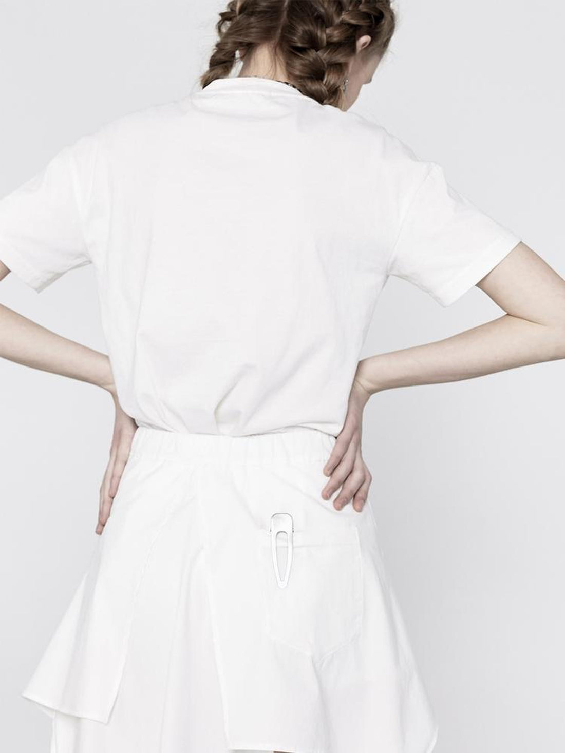 ANYQUESTION Irregular Hem Spliced High Waist Cotton Women&
