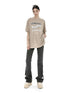 ANYQUESTION Khaki Vintage Letter Print Raglan Women&