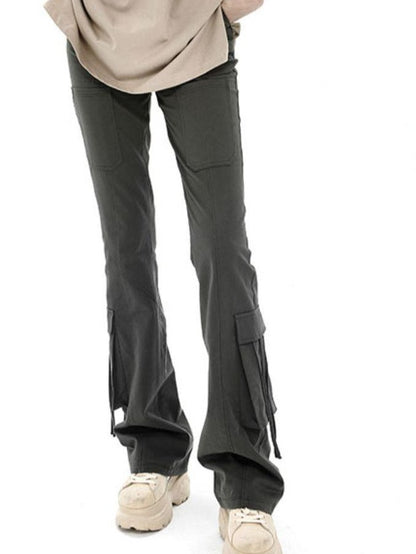 ANYQUESTION Khaki Vintage Letter Print Raglan Women&