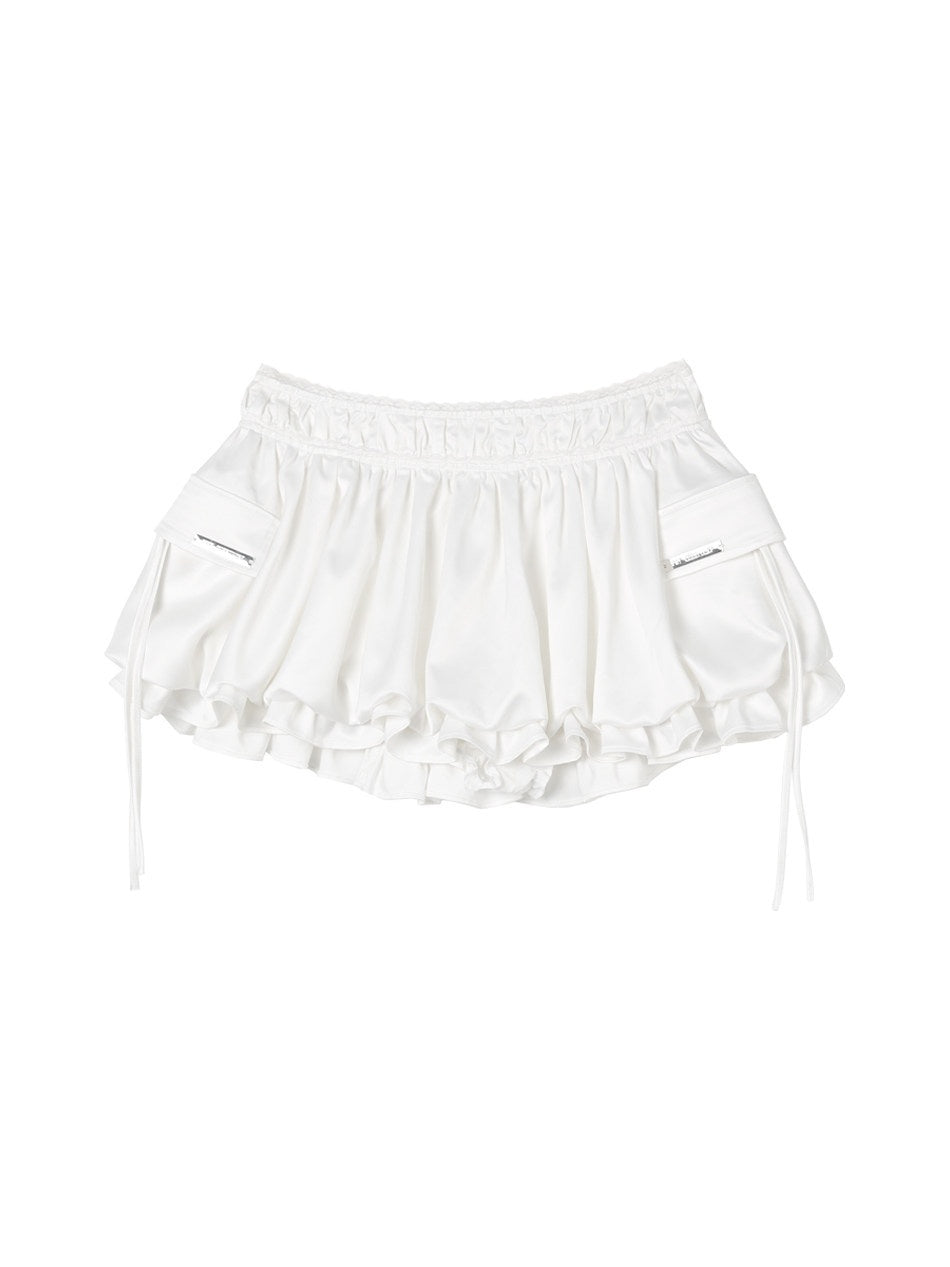 ANYQUESTION_Mint_Green_Black_White_Low_Waist_Pocket_Bubble_Skirt_Women&