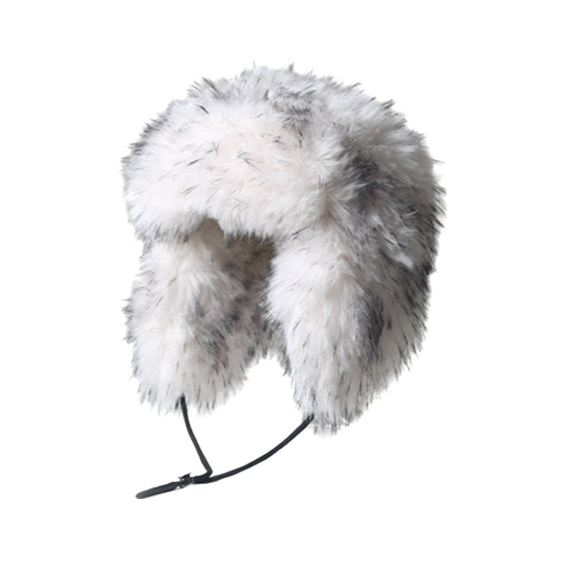 ANYQUESTION_Pink_White_Brown_Warm_Long_Fur_Earflap_Trapper_Women&