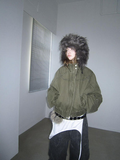 ANYQUESTION Pink White Brown Warm Long Fur Earflap Trapper Women&