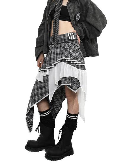 ANYQUESTION_Plaid_Color_Block_Asymmetric_Streetwear_A_Line_Women&