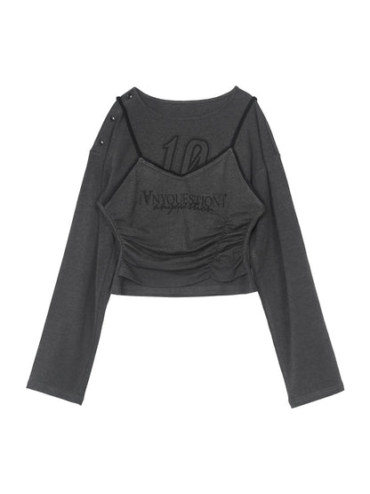 ANYQUESTION_Print_Faux_Two_Piece_Cinched_Waist_Women&