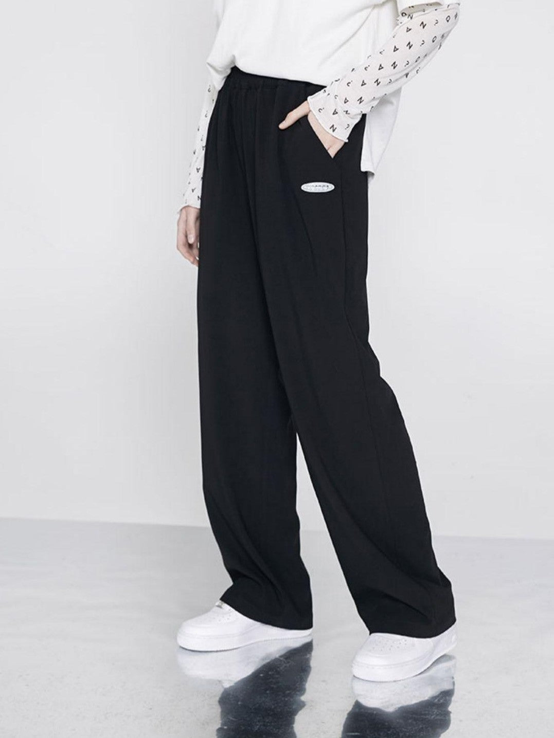 ANYQUESTION Sheer Mesh White Letter All Over Print Women&