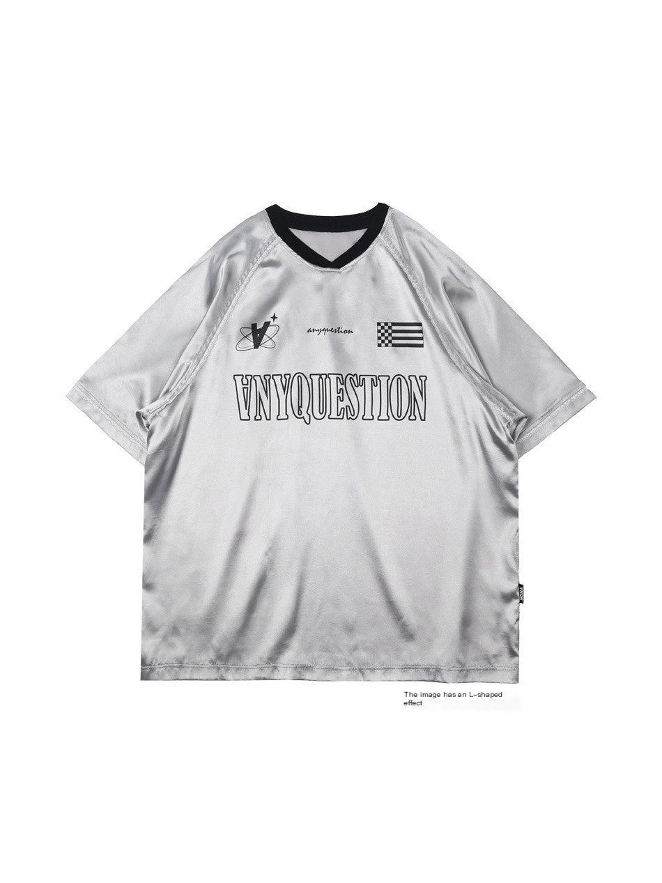 ANYQUESTION_Silver_Lace_Letter_Print_Raglan_V-neck_Women&