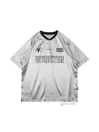 ANYQUESTION_Silver_Lace_Letter_Print_Raglan_V-neck_Women&