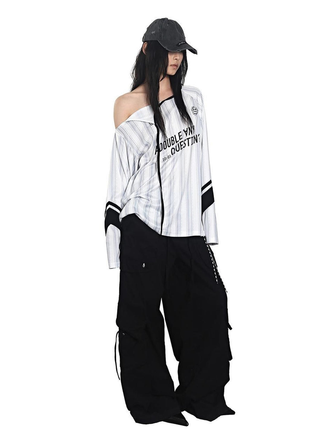 ANYQUESTION Striped Colorblock Tie Convertible Women&