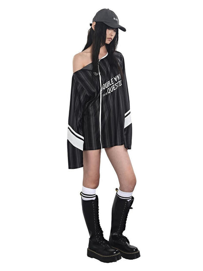 ANYQUESTION Striped Colorblock Tie Convertible Women&