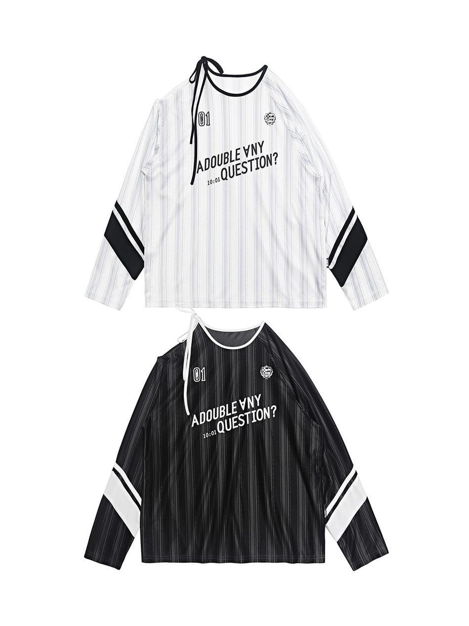 ANYQUESTION Striped Colorblock Tie Convertible Women&