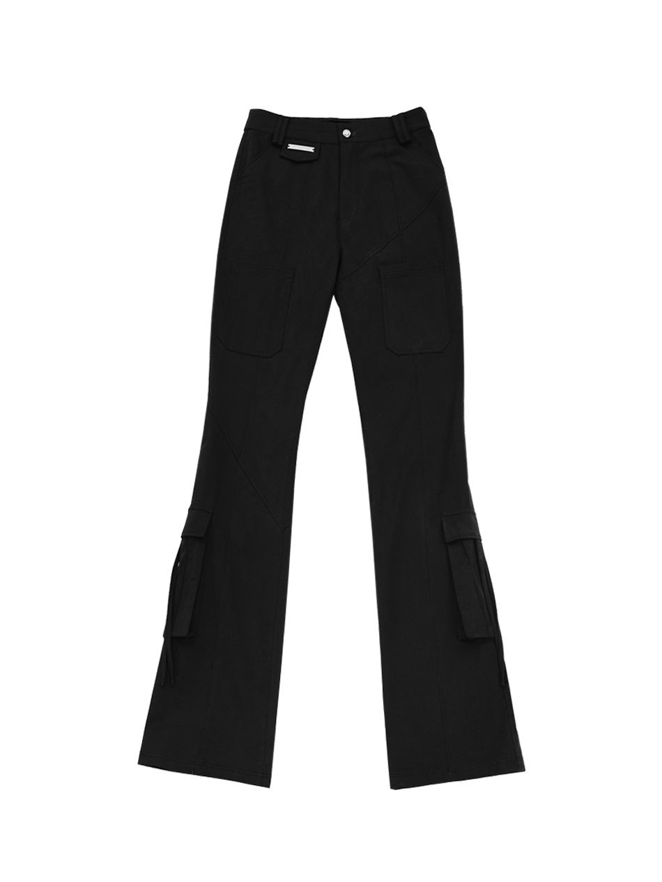 ANYQUESTION_Three_Tone_High_Waist_Ribbon_Tie_Cargo_Leg_Slimming_Women&