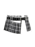 ANYQUESTION_Tricolor_Check_Patchwork_Pleated_Grommet_Adjustable_Women&