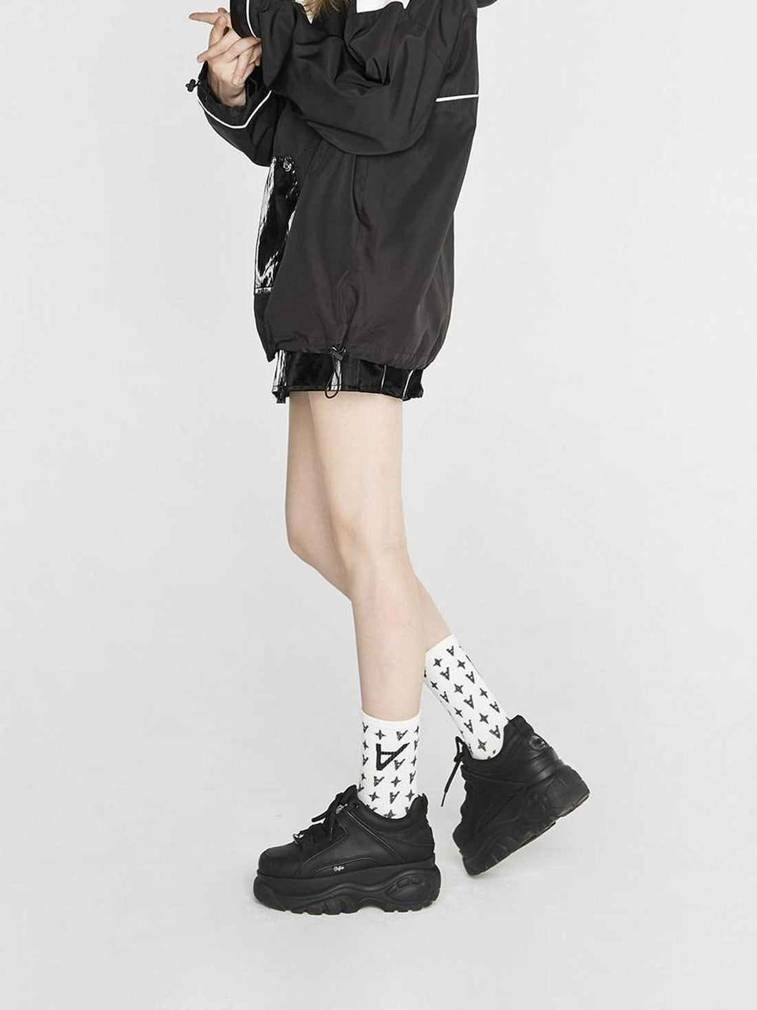 ANYQUESTION Tricolor Jacquard Long Knee High Women&