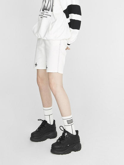 ANYQUESTION Tricolor Jacquard Long Knee High Women&