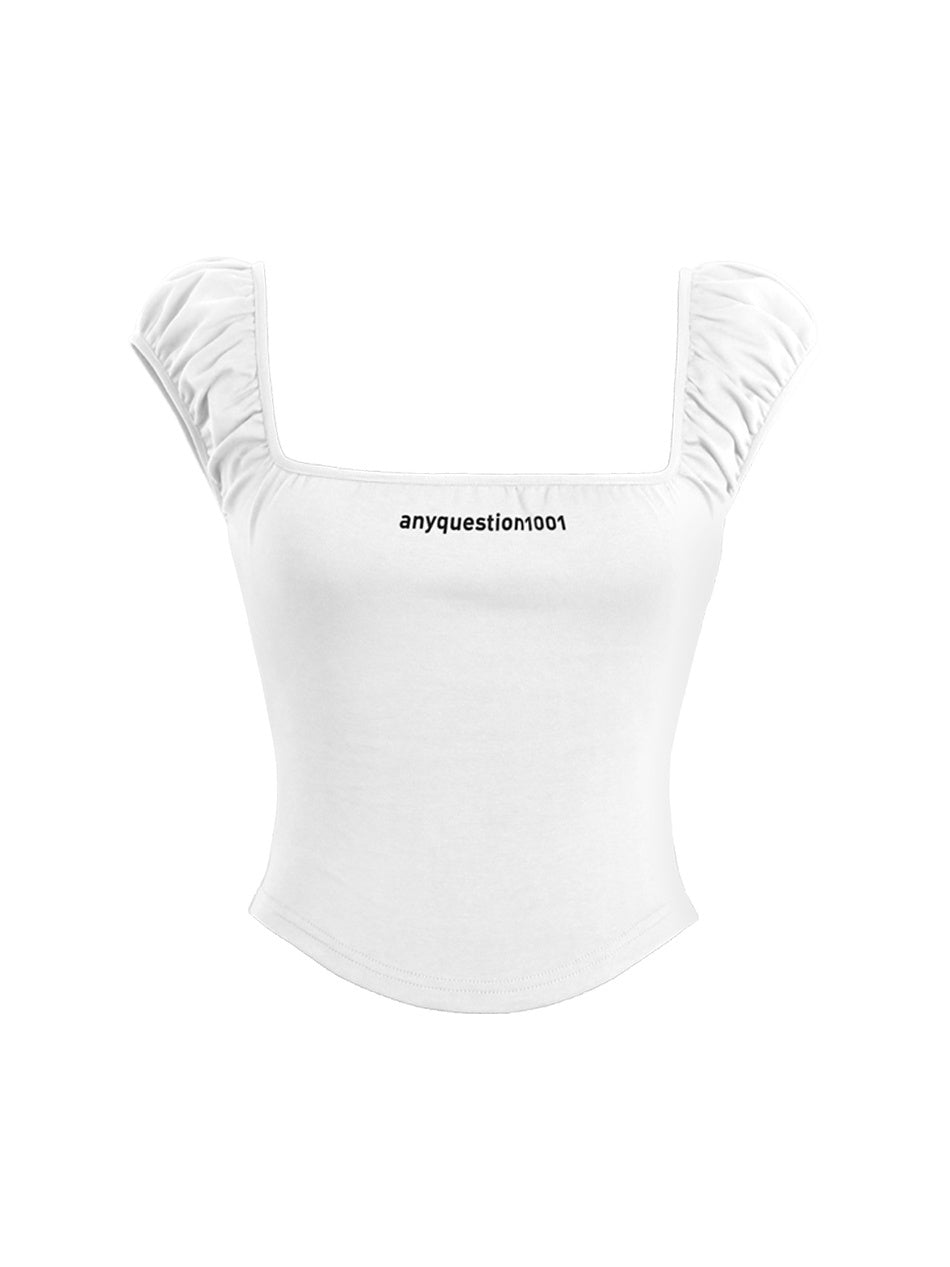 ANYQUESTION_Two_Tone_Letter_Print_Puff_Sleeve_Square_Neck_Slim_Crop_Women&