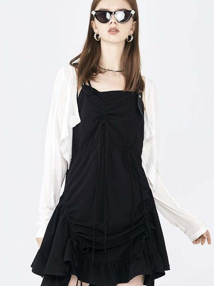 ANYQUESTION White Lightweight Seam Detail Single Button Women&