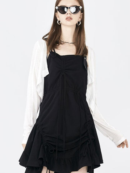 ANYQUESTION White Lightweight Seam Detail Single Button Women&