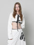 ANYQUESTION_White_Piped_Tie_Front_Ribbed_Raglan_Knit_Short_Women&