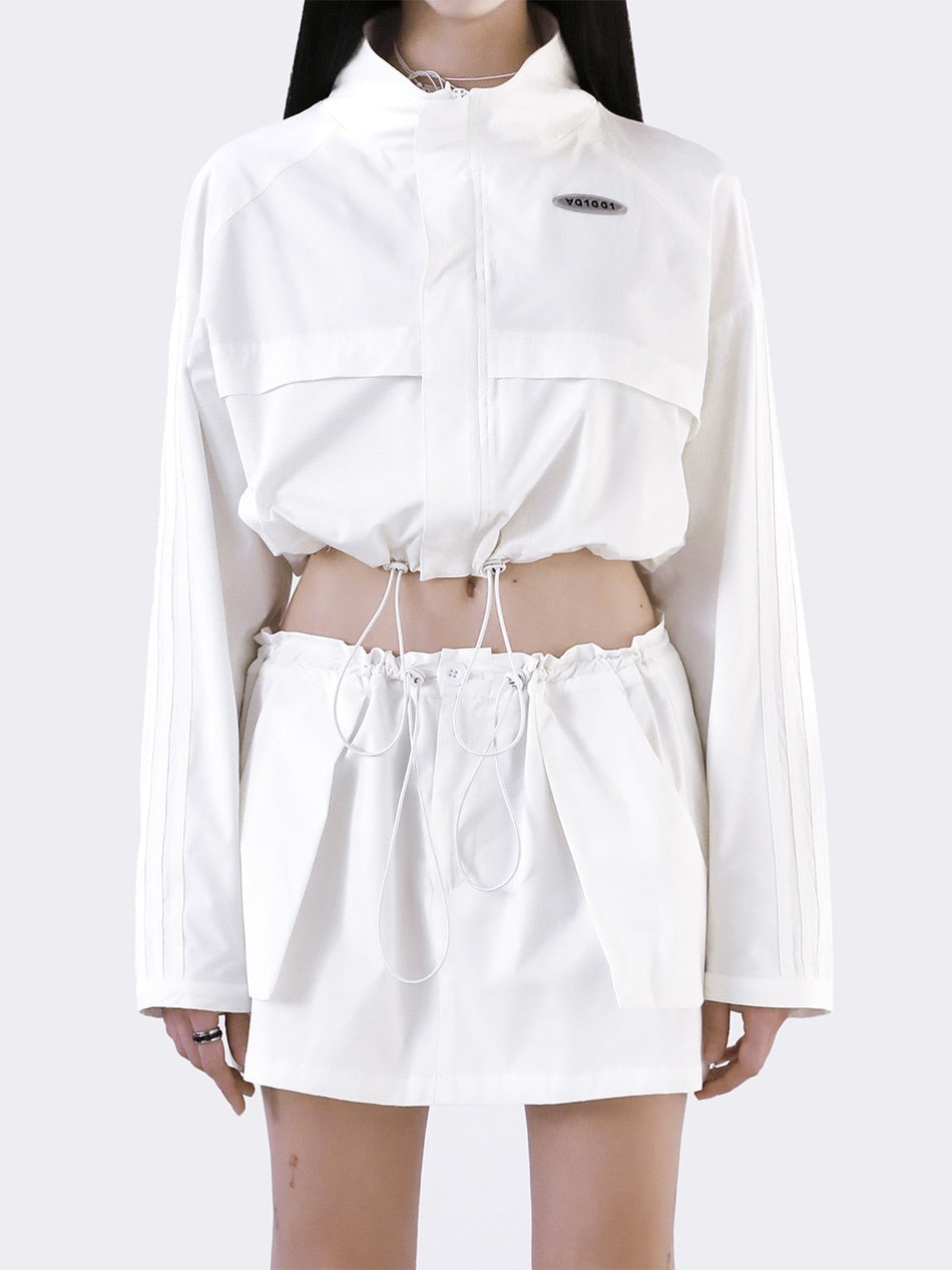 ANYQUESTION_White_Piping_Panel_Drawstring_Zip_Women&