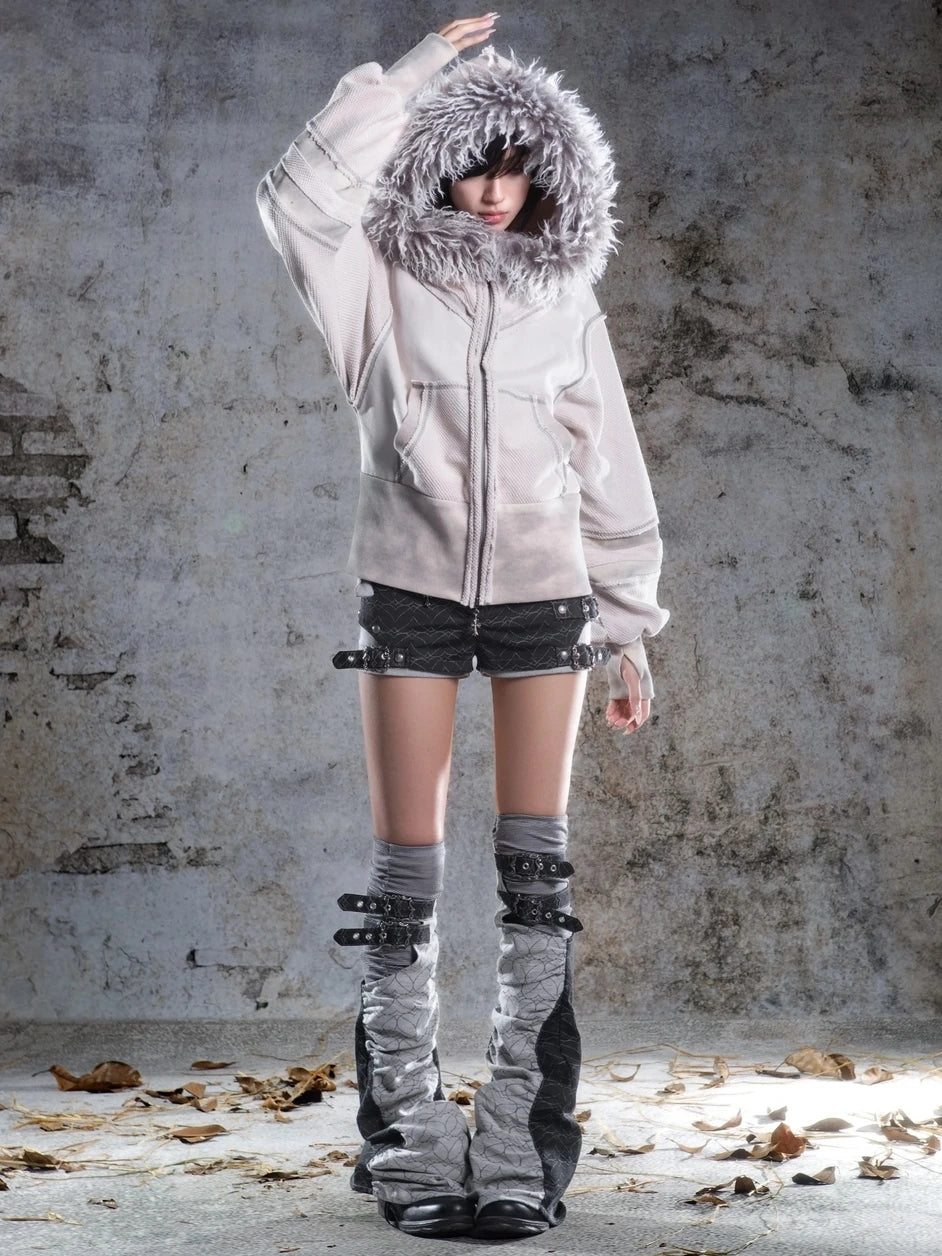 ARIADNAw Ariadna Straight Cut Lantern Sleeve Sweatshirt Jacket